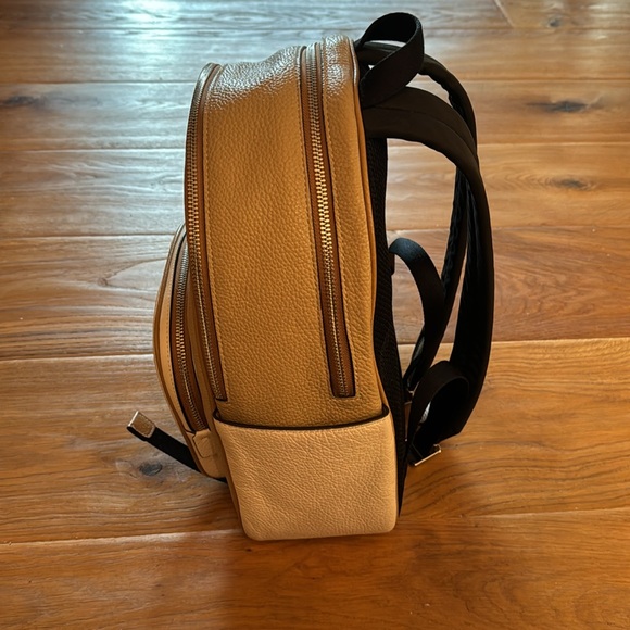 Coach Backpack- Used Only a few times. Tan and Cream with Black Straps - Picture 3 of 5